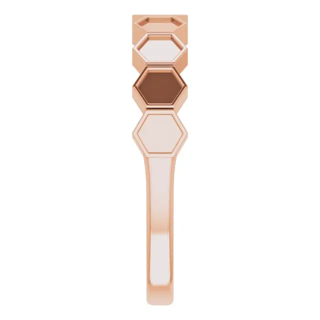 14K Rose Stackable Geometric Ring