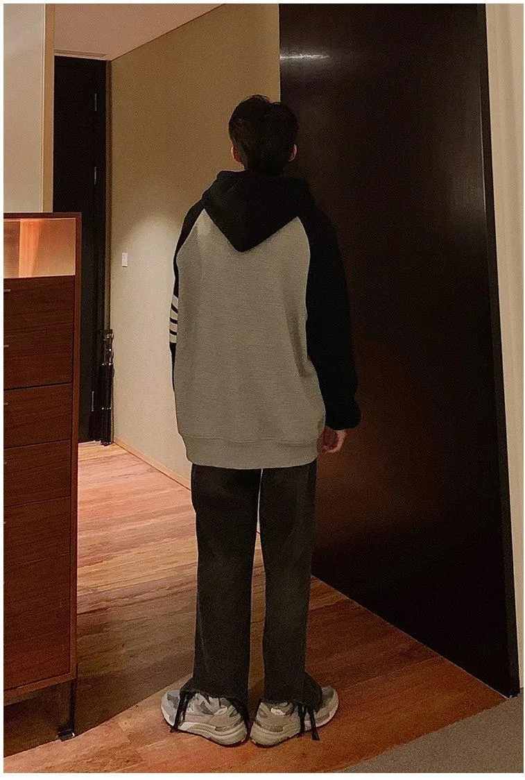 Color Block Hooded Sweatshirt