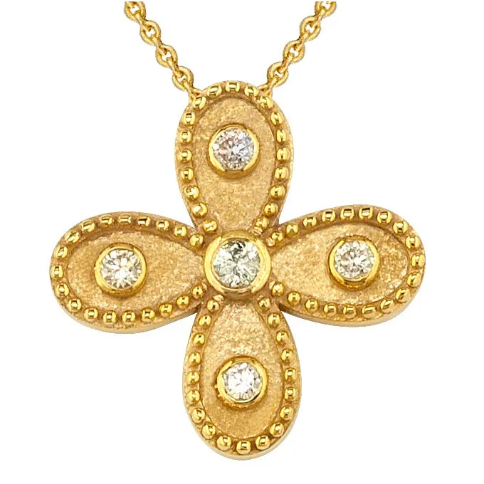 Geometric Diamond Greek Cross with Necklace