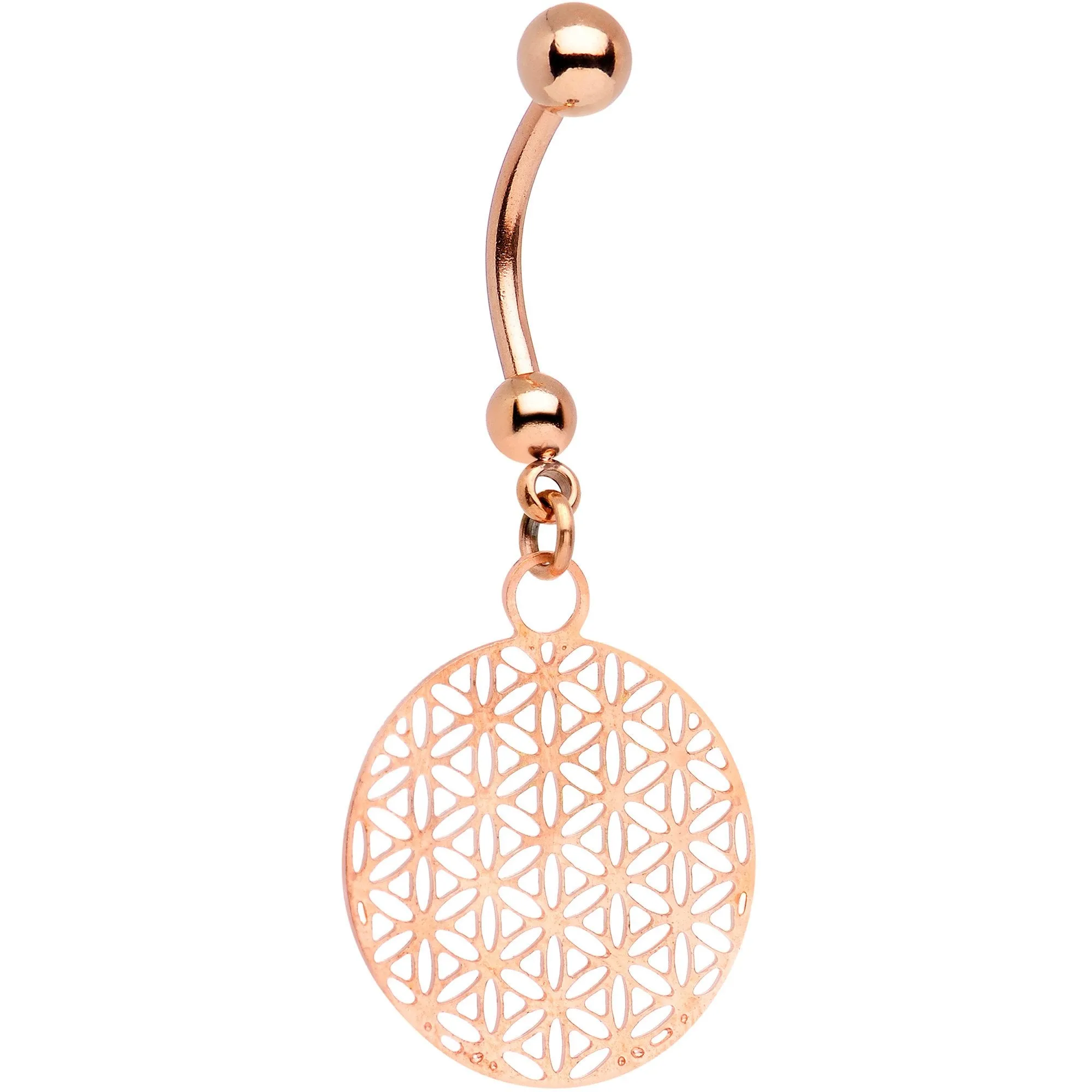 Handcrafted Gold PVD Geometric Refraction Dangle Belly Ring