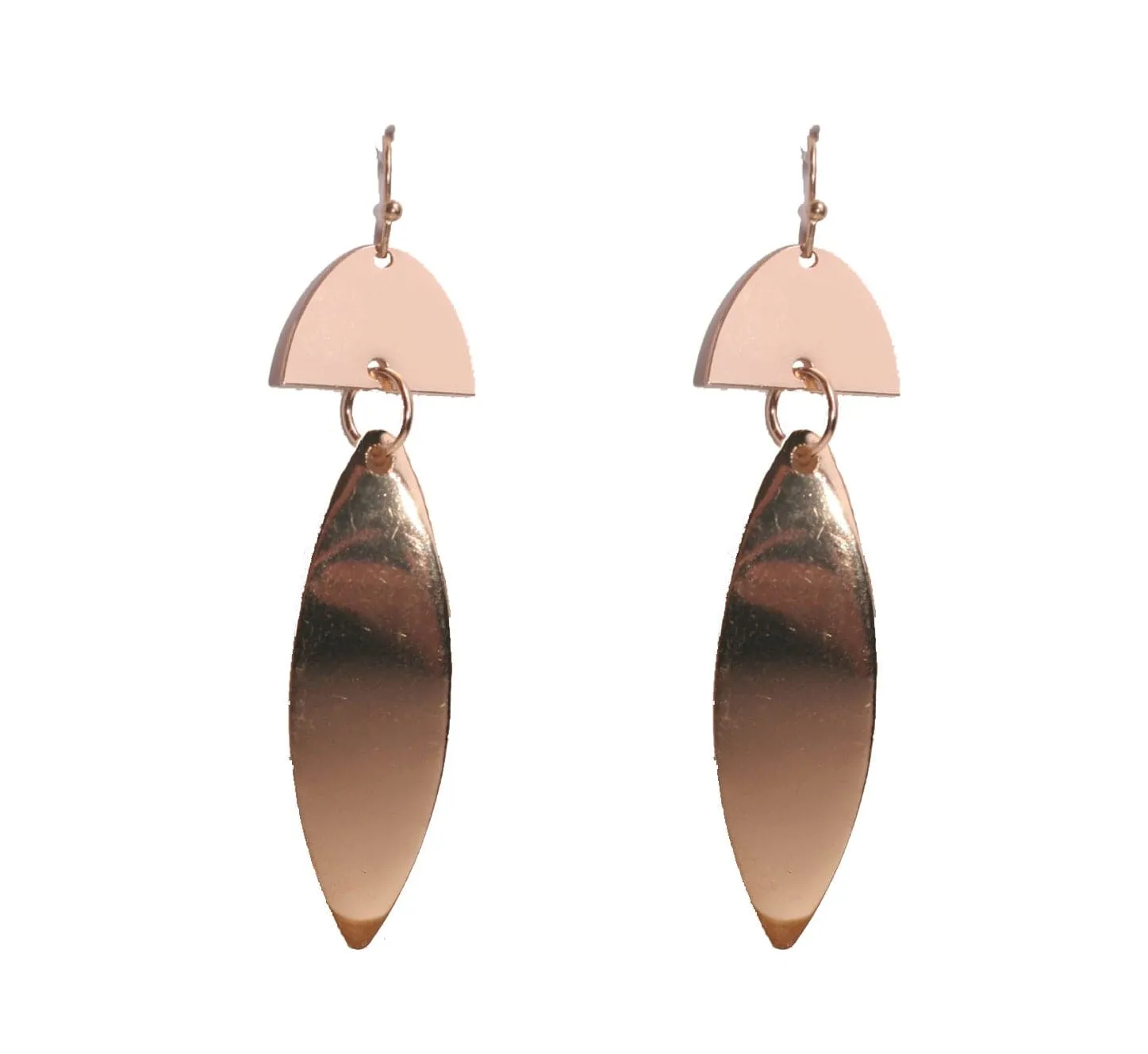 Iconography Geometric Rose Gold Drop Earrings