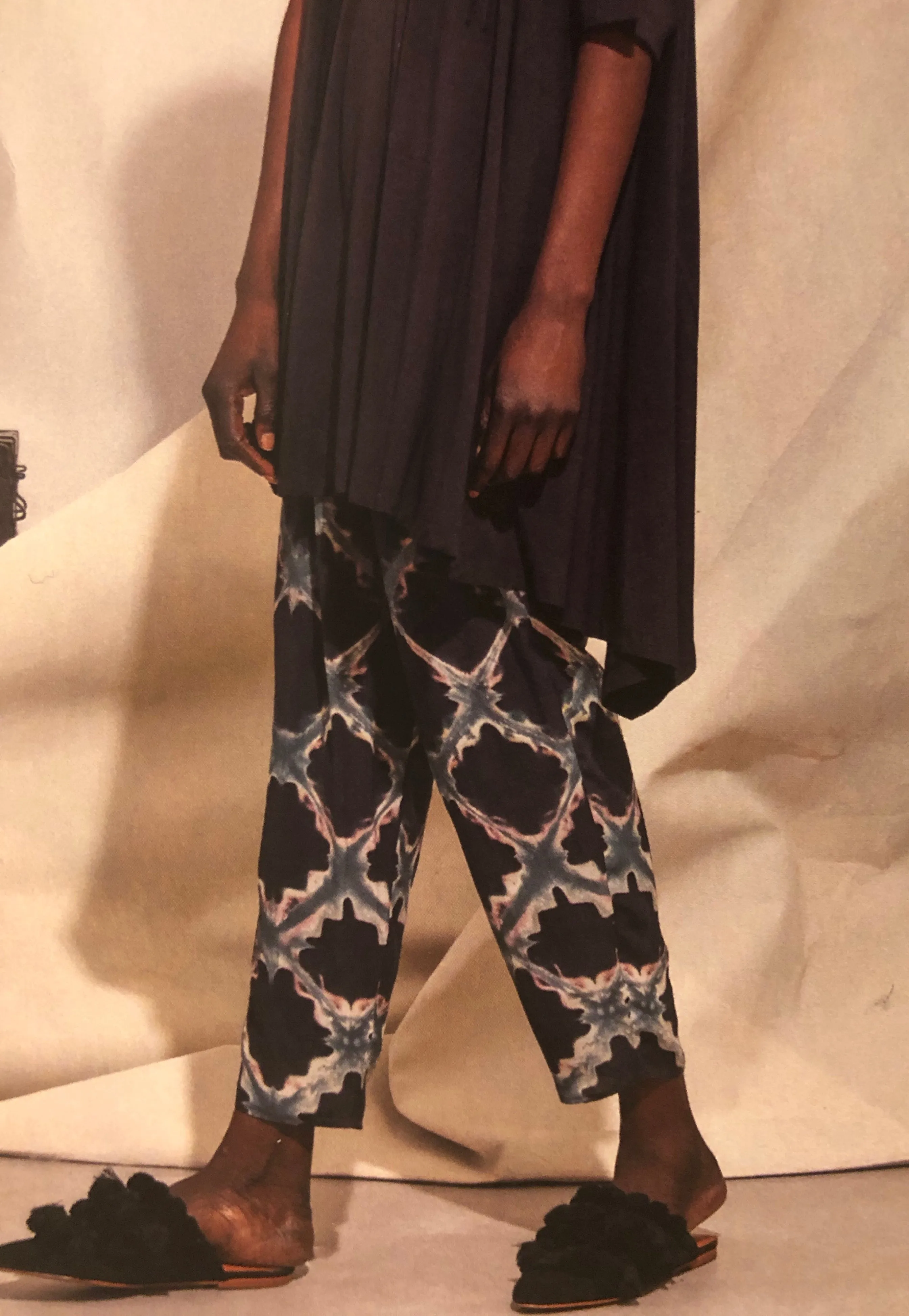 Laura Siegel Silk Geometric Clamp Pant