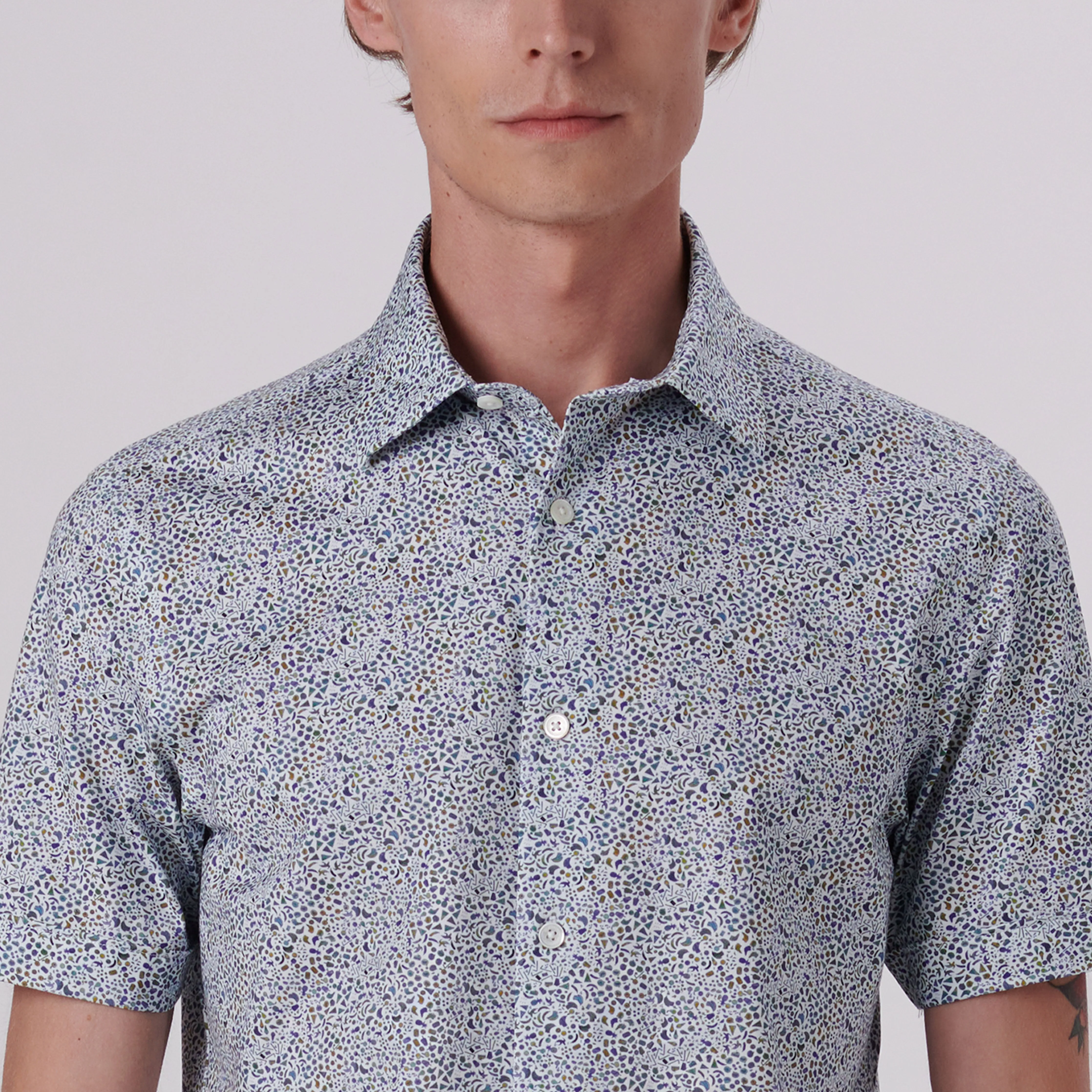 Miles Abstract Print OoohCotton Short Sleeve Shirt