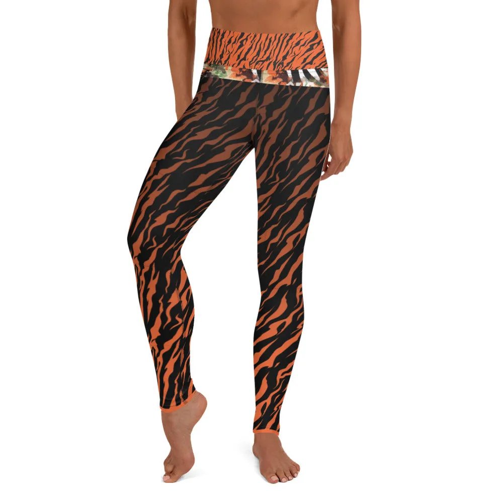 Orange and Black Tiger - Yoga Leggings