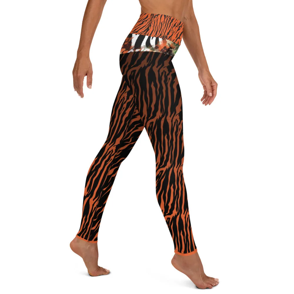 Orange and Black Tiger - Yoga Leggings