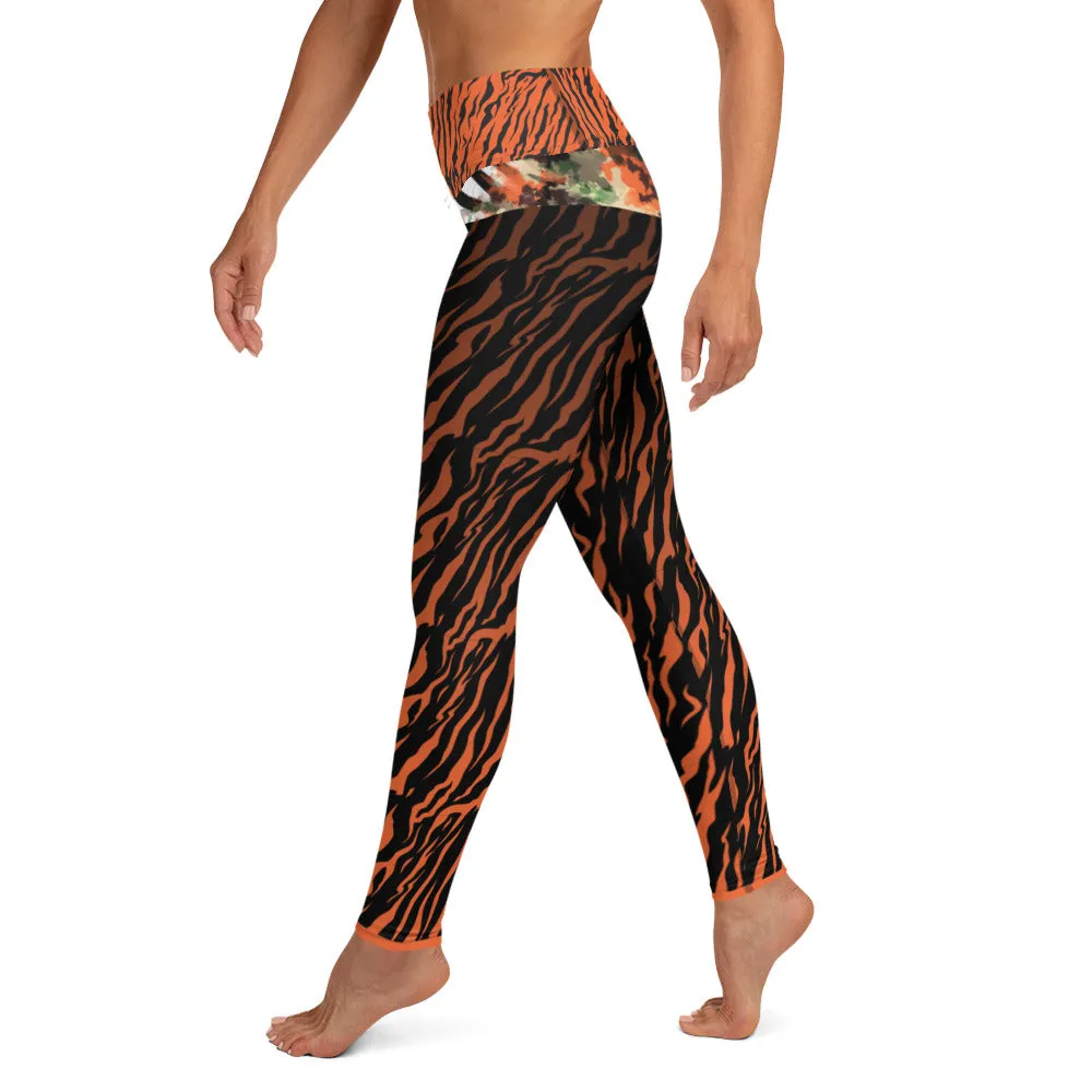 Orange and Black Tiger - Yoga Leggings