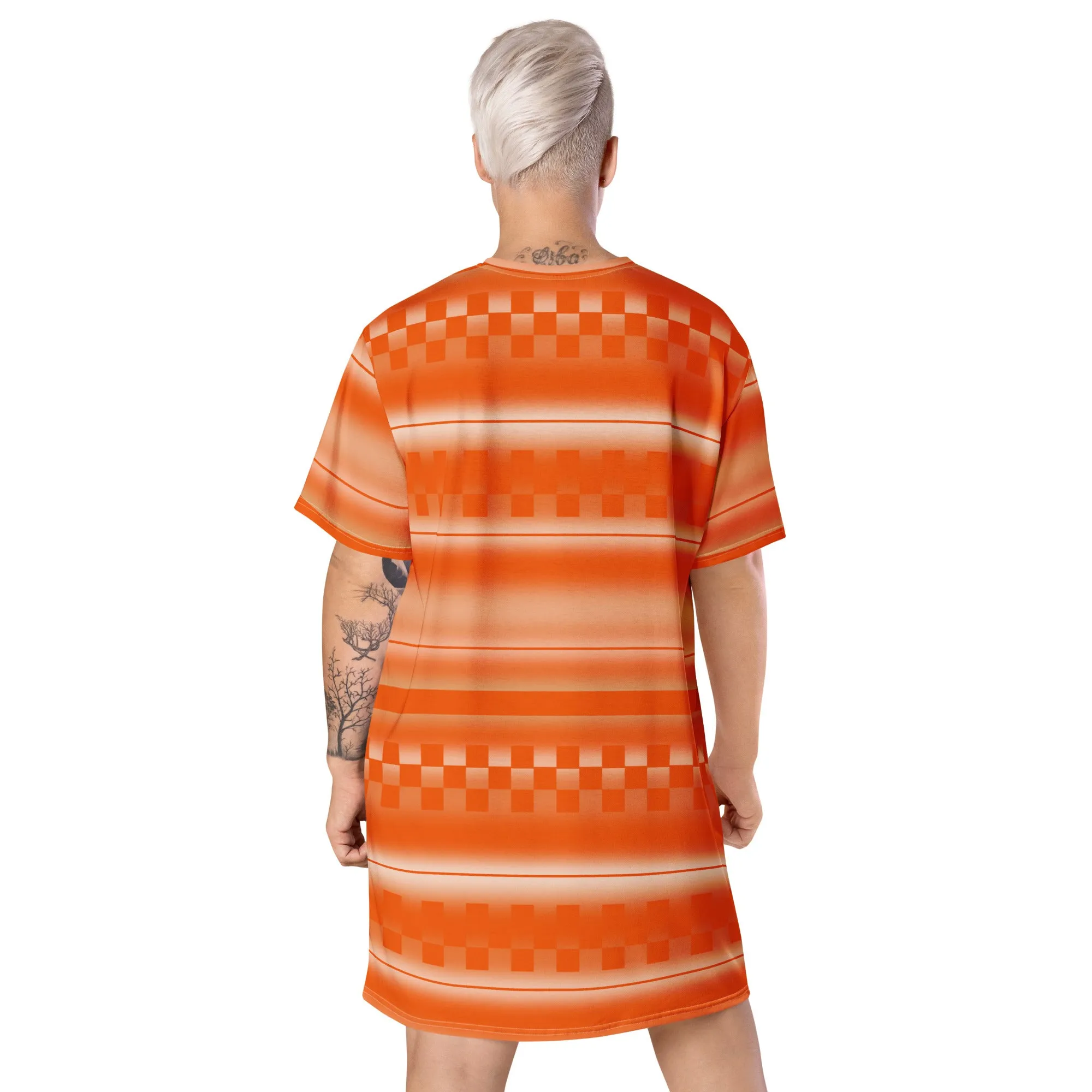T-shirt Dress, Orange Retro 70s