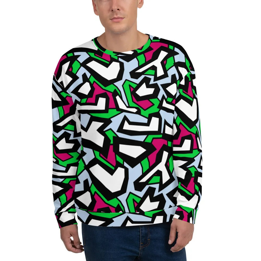 Unisex Sweatshirt, Funky Geometric Subatomic