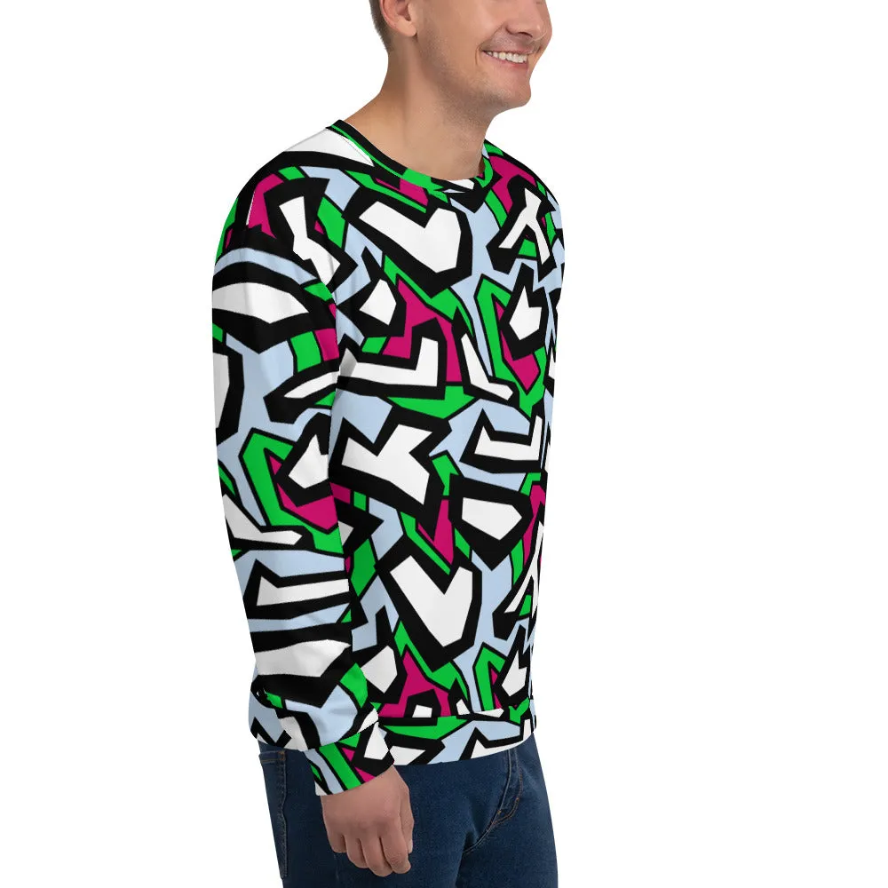 Unisex Sweatshirt, Funky Geometric Subatomic