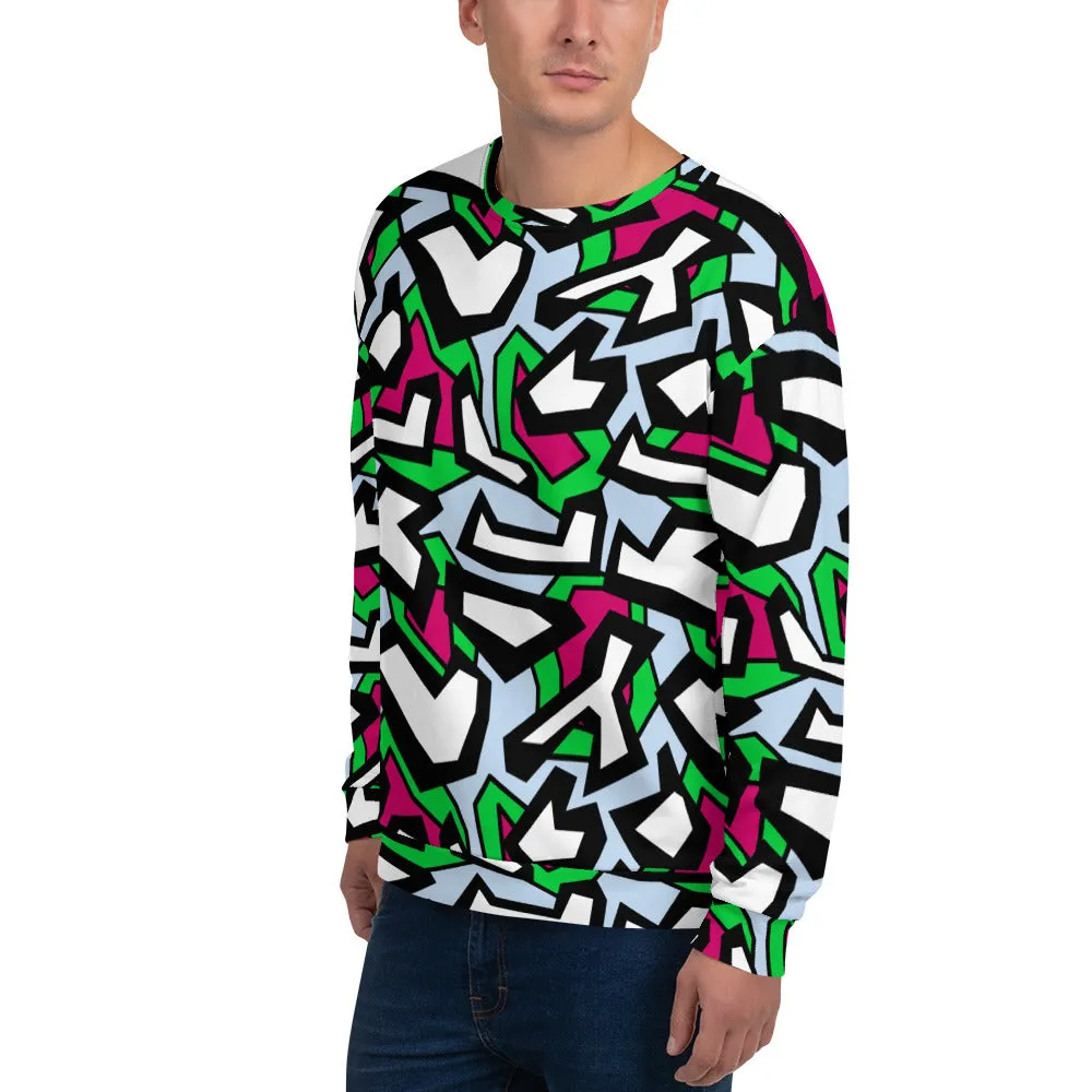 Unisex Sweatshirt, Funky Geometric Subatomic