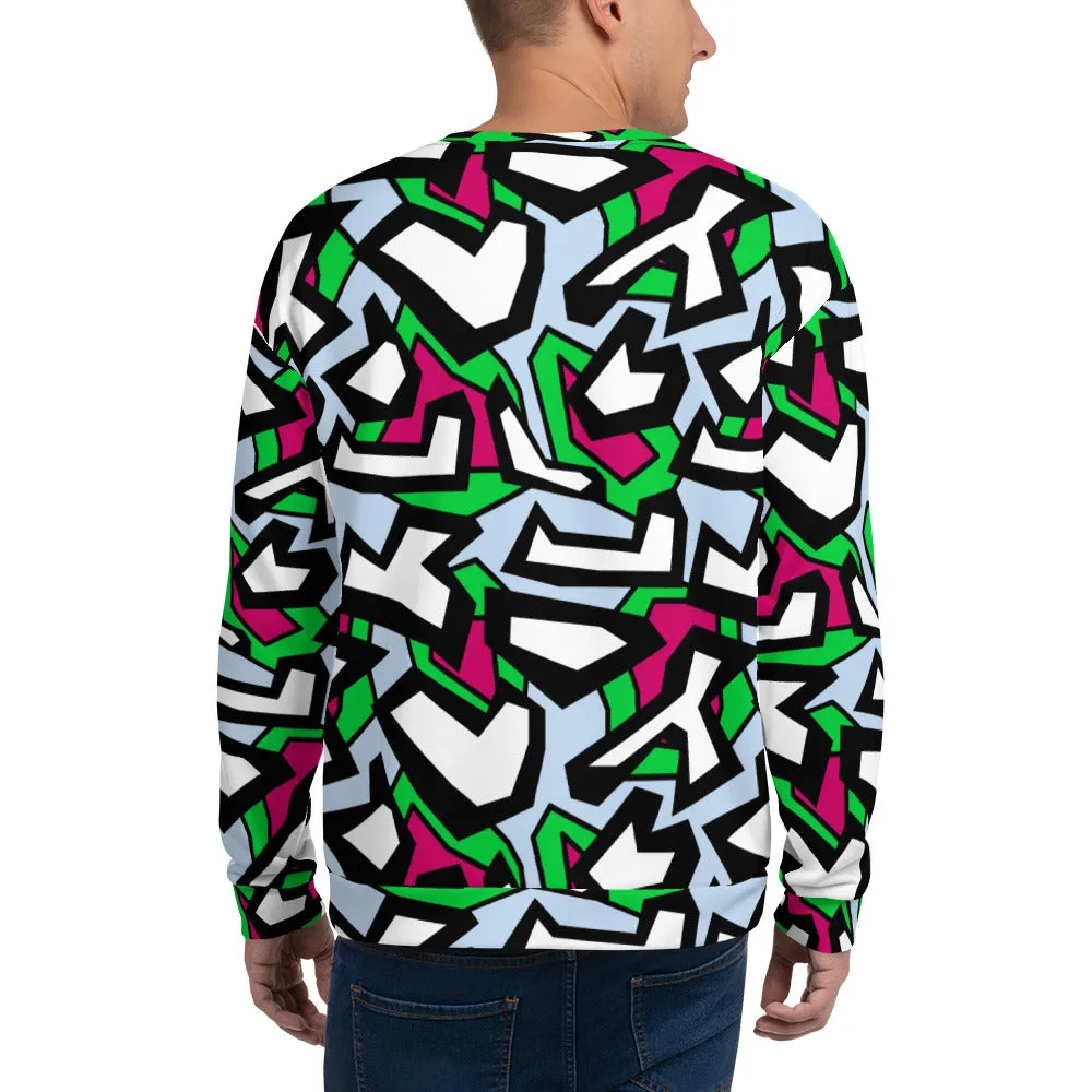 Unisex Sweatshirt, Funky Geometric Subatomic