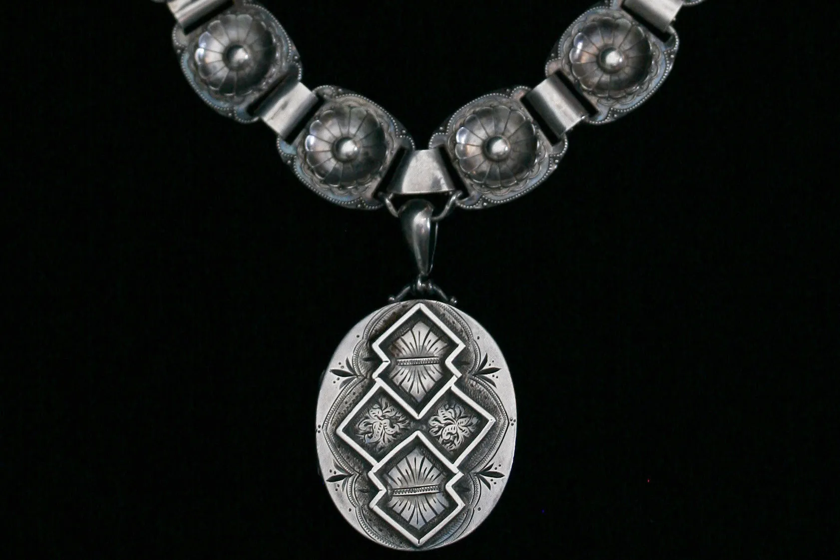 Victorian Silver Collar and Locket